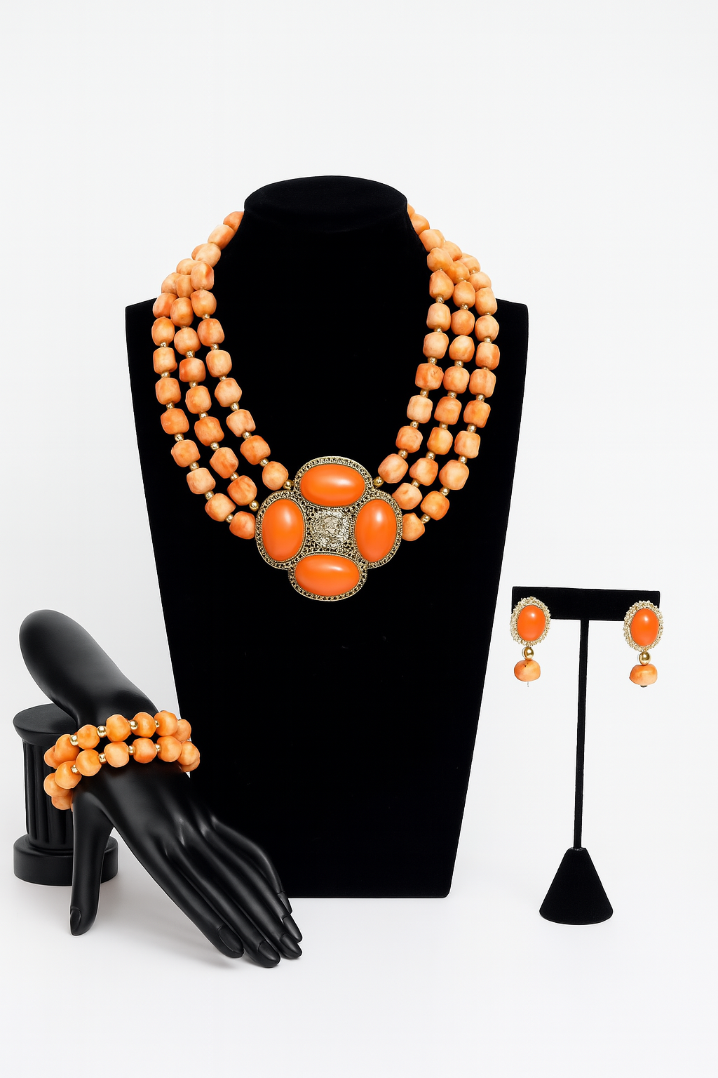 Ayanfe – Coral Bead Jewelry Set - Image 2
