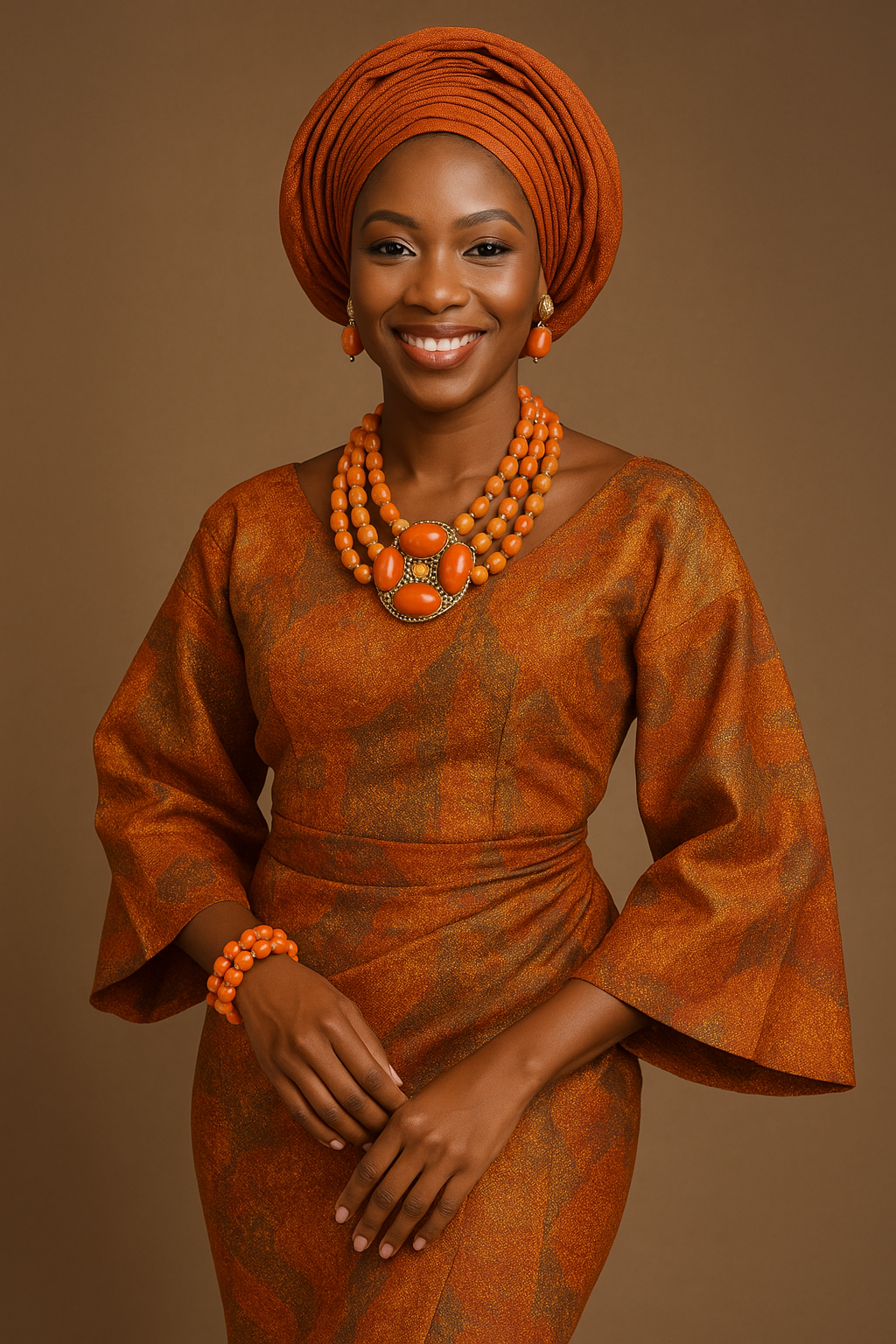 Ayanfe – Coral Bead Jewelry Set - Image 3